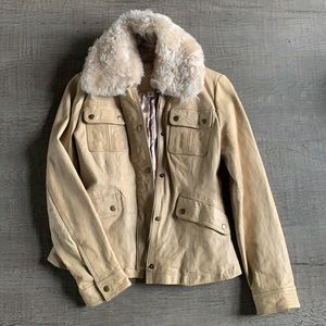 Banana Republic lined leather fitted jacket